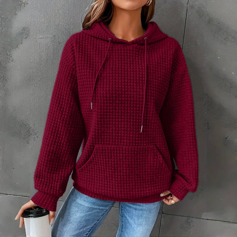 Women's Loose Fitting Hooded Long Sleeved Sweatshirt NorixaFashion.com