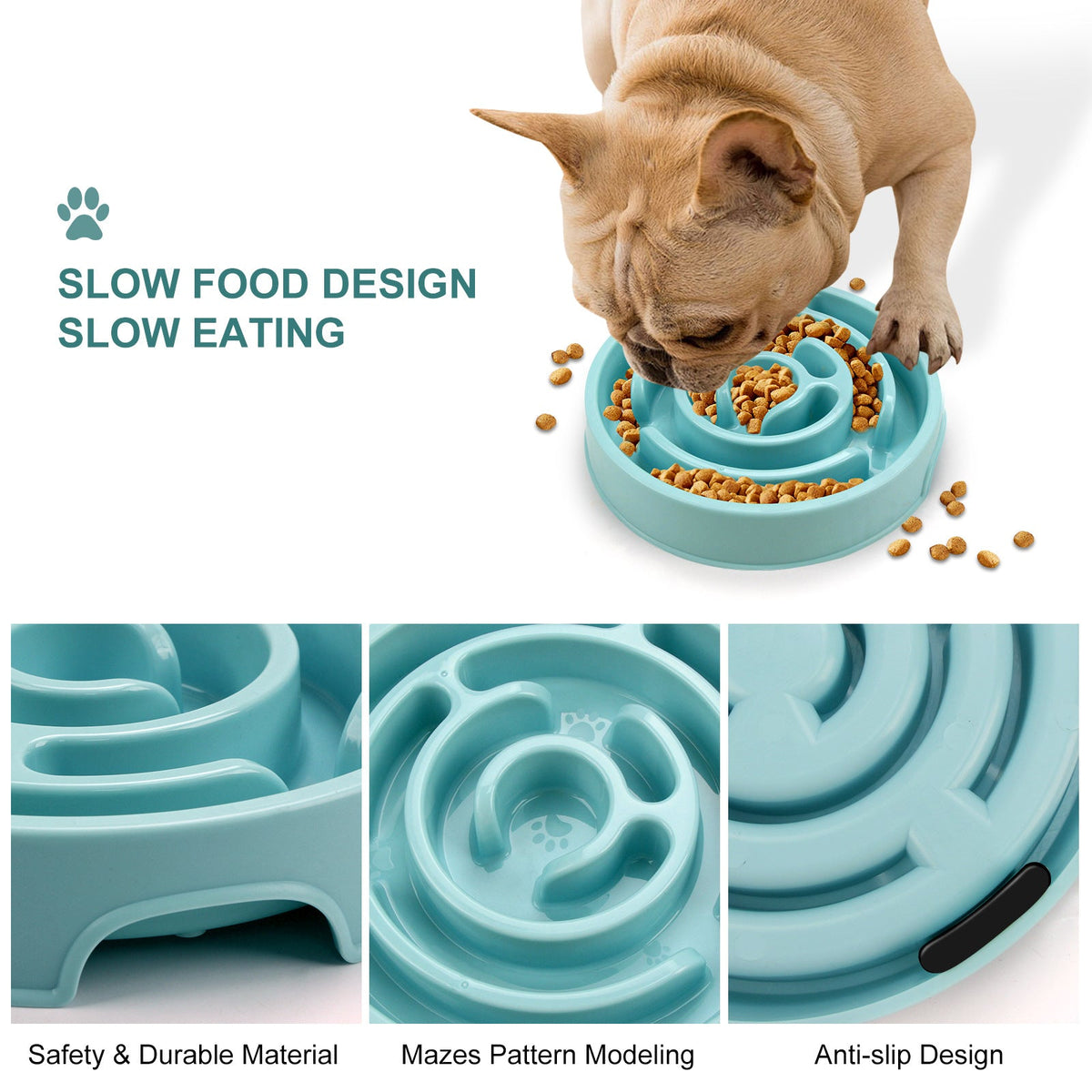 Slow Feeder Dog Bowls Silicone Dog Puzzle Feeder Bowl For Healthy Eating Puppy Slow Feeder Bowl Anti-Choking Dog Slow Feeder Bowls Pets Fashion