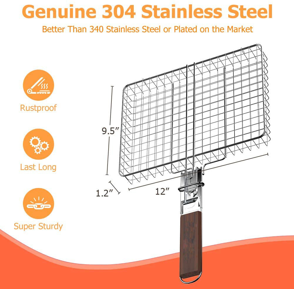 Stainless Steel Barbecue Net Grilled Fish And Chicken Net Clip