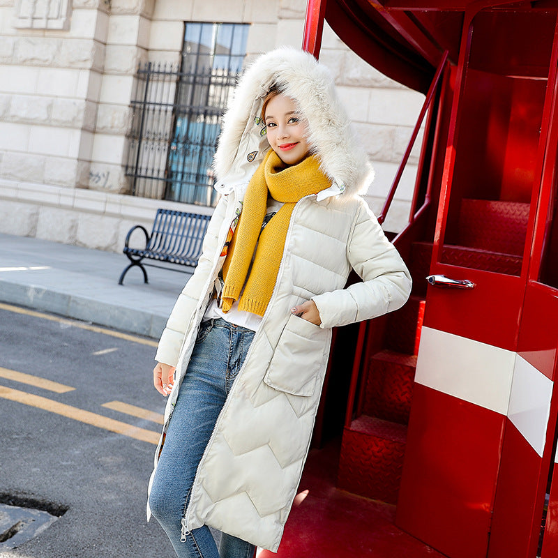 Reversible Long Down Cotton Jacket for Women Plus Size Pi-Mart