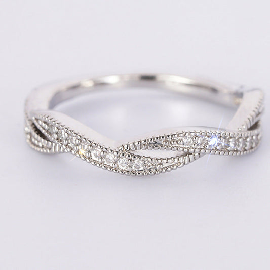 Everyday Lightweight Luxury Twisted-cross Wedding Ring Best YouTube Store