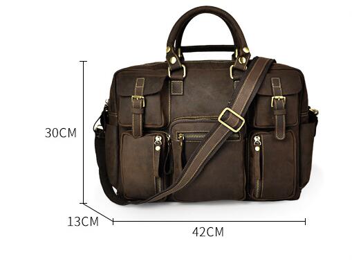 First Layer Cowhide Men's 16-inch Large-capacity Briefcase CJD