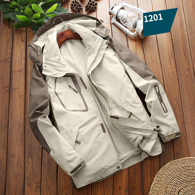 Men's Waterproof 3 in 1 Fleece Lined Outdoor Jacket Pi-Mart