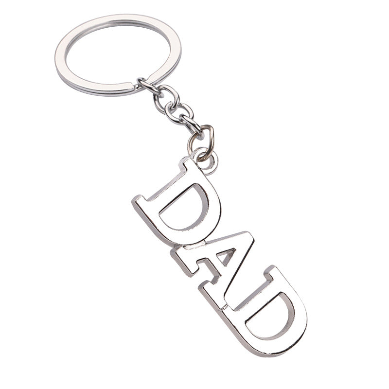 Creative Father Mother's Day Gift Zinc Alloy Letter Keychain LadyShow.Store