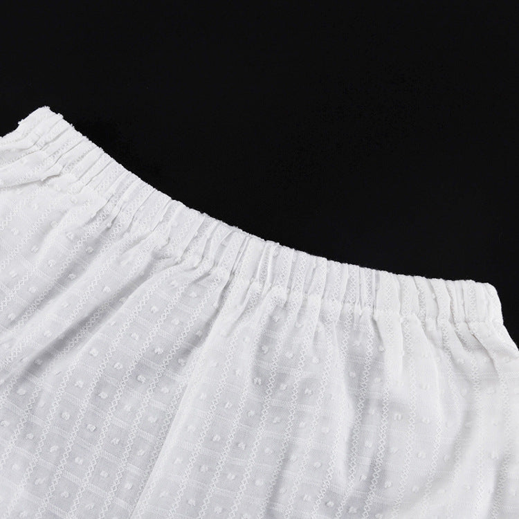 Cotton V-neck Flutter Sleeve Top And Trousers Loose Two-piece Casual Set NorixaFashion.com