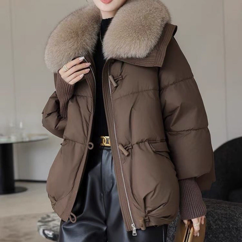 Down Cotton-padded Jacket Women's Short Fur Collar Thickened Coat Winter Clothing LuxuryLifeWay Online Store