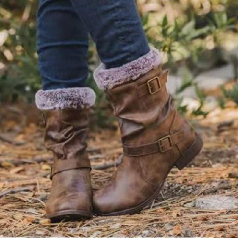 Warm Women's Snow Boots In Autumn And Winter Fashion European And American Martin Boots LadyShow.Store