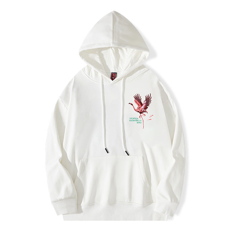Autumn And Winter New High Street Flamingo Embroidered Hoodie LuxuryLifeWay Online Store