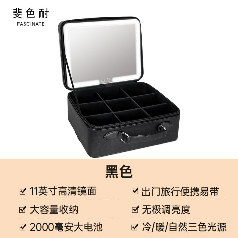 Portable LED Makeup Mirror with Storage for Girls LadyShow.Store