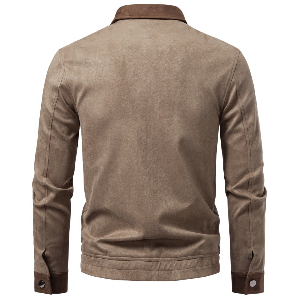2026 Autumn Winter New Suede Collar Jacket For Men, Cross-Border Foreign Trade Business Casual Jacket For Men NorixaFashion.com