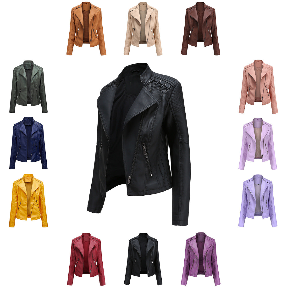 Slim Fit Thin Leather Coat Women's Motorcycle Clothing Best YouTube Store