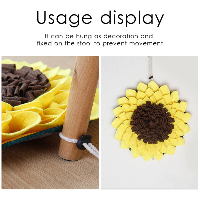 Non Slip Dog Sniffing Snuffle Mat Washable Sunflower Slow Feeding Food Pet Nosework Training Treat Pets Fashion