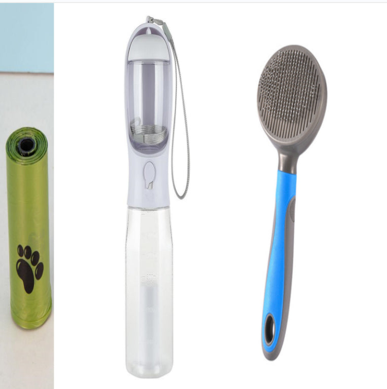 Portable Cat Dog Water Bottle Food Feeder Drinker Poop Dispenser 3 In 1 Leak-proof Multifunctional Dog Water Bottle Pet Products Pets Fashion