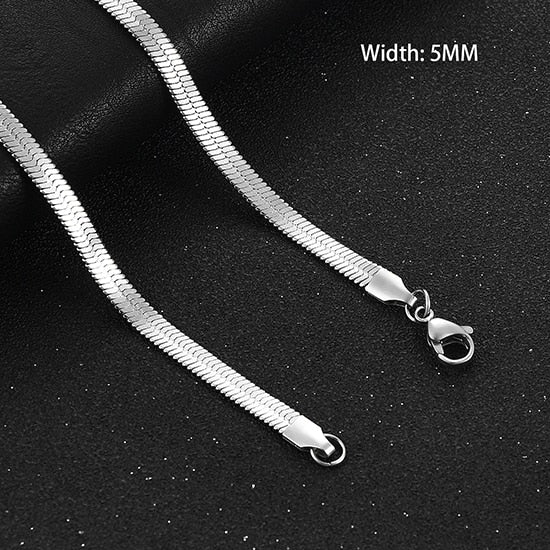 Flat Gold Color Stainless Steel Necklace Pi-Mart