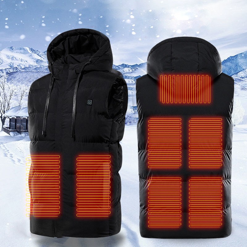 Winter Intelligent Heating Vest Hooded Heating Cotton Clothing Best YouTube Store