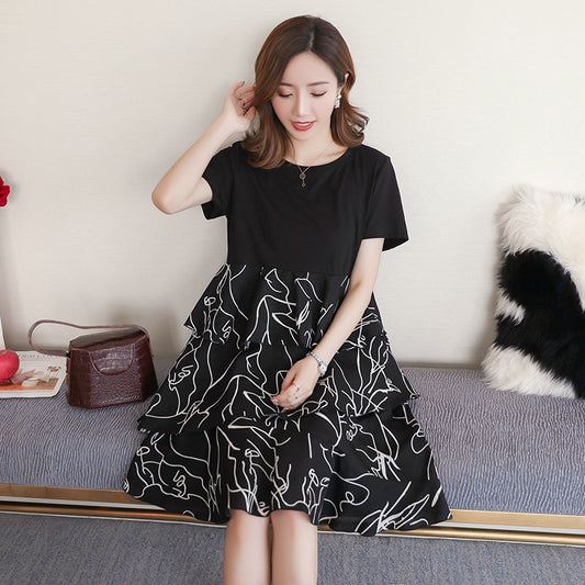 Summer Maternity Dress with Chiffon T-Shirt Design Pi-Mart