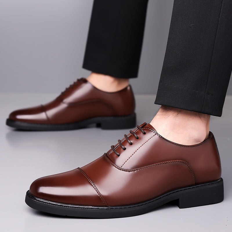 Business Oxford Dress Three-eyelet Design Men's Genuine British-style Leather Shoes Best YouTube Store