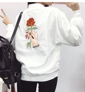 Spring Summer Women's Loose Jacket, Casual Baseball Coat Pi-Mart