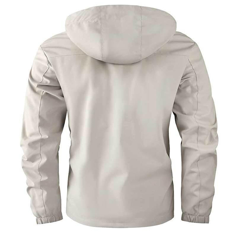 Men's Casual Hooded Jacket Parka Autumn And Winter Warm Solid Color Windproof Coat Outdoor Clothes With Multiple Pockets LadyShow.Store