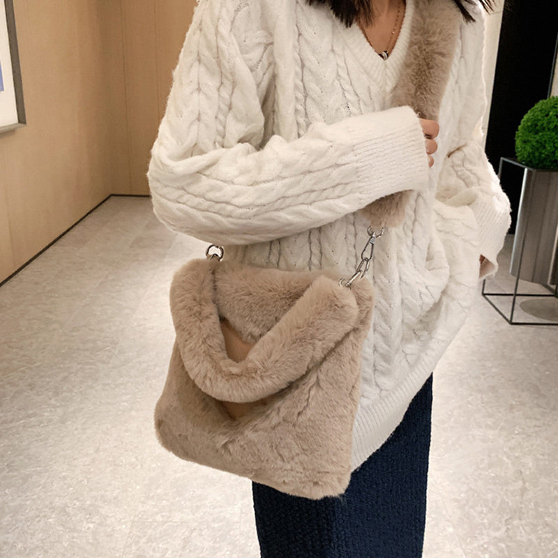 Plush Love Shoulder Tote NorixaFashion.com