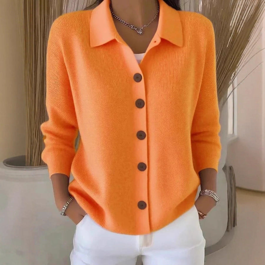 Button-knitted Lapel Sweater Cardigan Coat For Women LadyShow.Store
