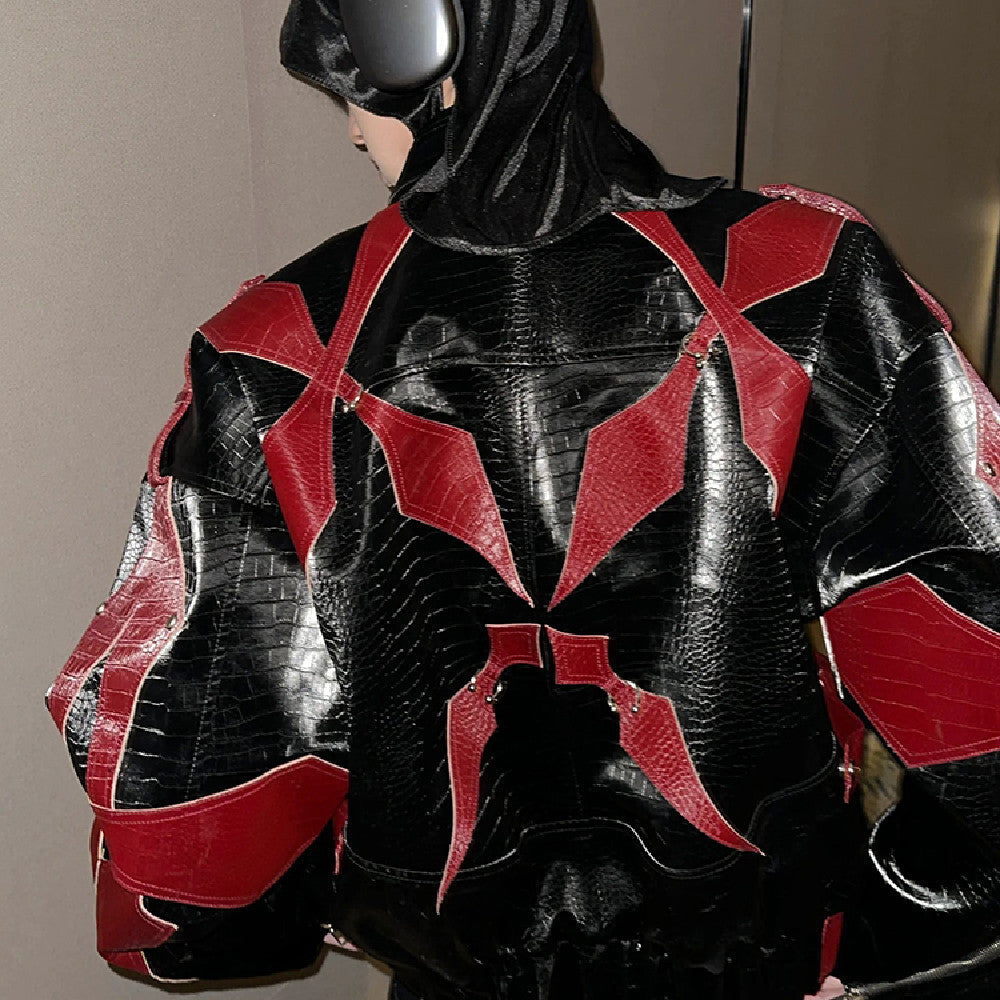 Retro Contrasting Color Patchwork Jacket Best YouTube Store