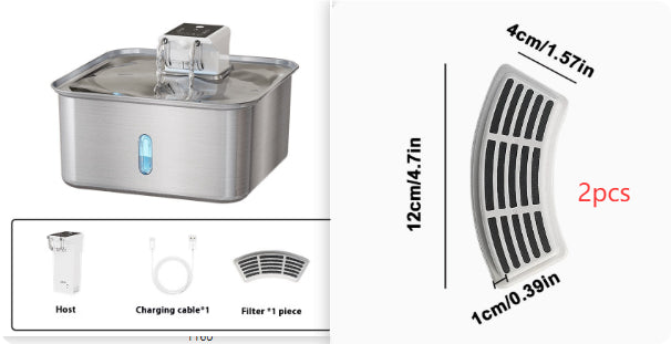 Wireless Cat Water Fountain Stainless Steel Rechargeable Pets Fashion