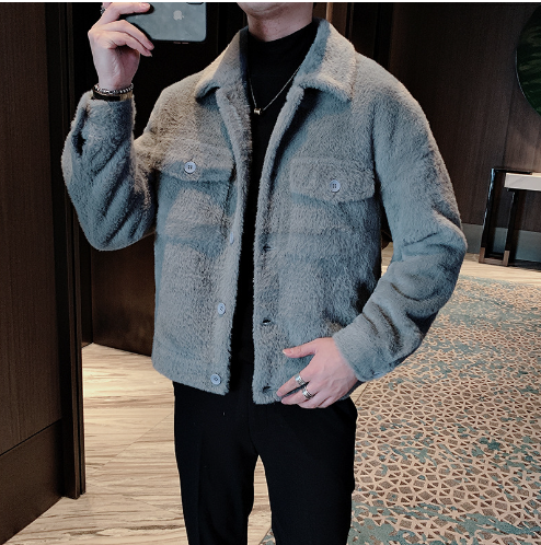 Winter Outdoor Faux Fur PU Leather Jacket Coat Pi-Mart