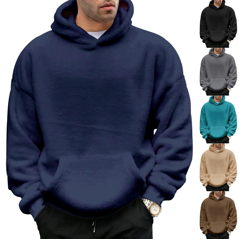 Double-sided Velvet Hooded Sweater Men's Plush Sweatshirt With Pockets LadyShow.Store