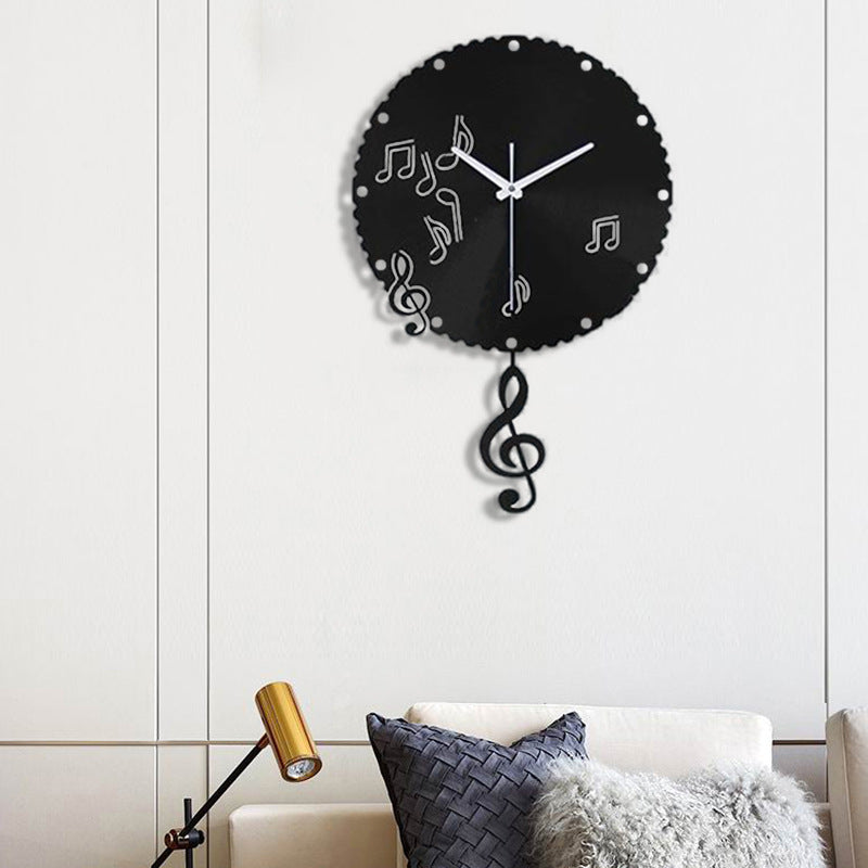 Modern Simple And Fashionable Notes Creative Wall Clock PearlNestDecor.com