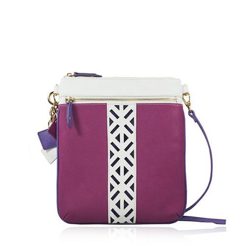 Lily Leather Crossbody- Sea Salt White/Watermelon LadyShow.Store
