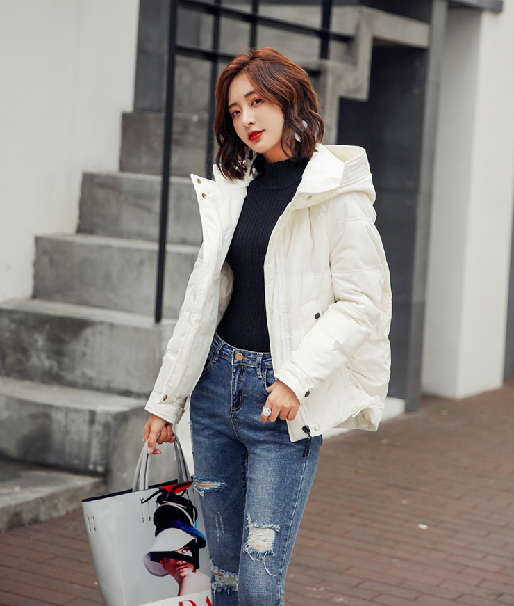 Long Sleeve Mid-Length Pocket Zip Cotton Jacket Pi-Mart
