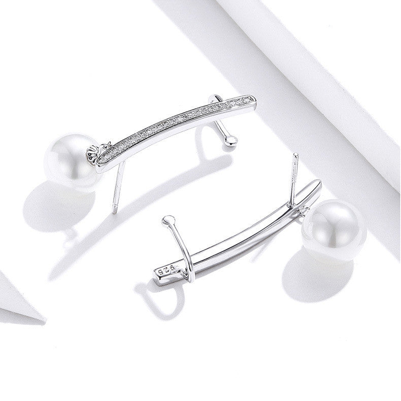 Fashion Women's S925 Silver Pearl Earrings LadyShow.Store
