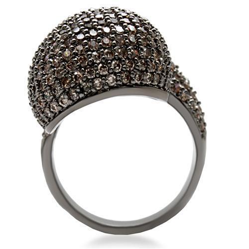 1W080 - Ruthenium Brass Ring with AAA Grade CZ  in Multi Color LuxuryLifeWay Online Store