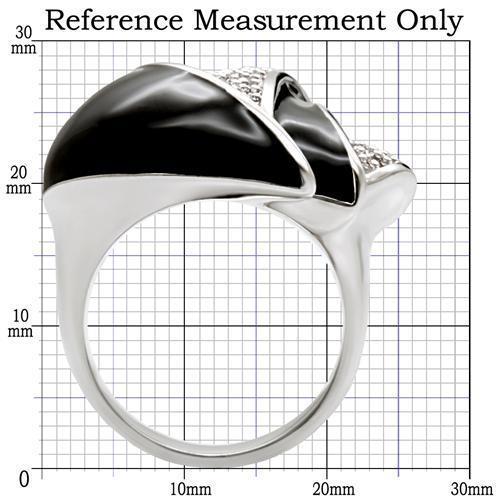 1W105 - Rhodium Brass Ring with AAA Grade CZ  in Clear LuxuryLifeWay Online Store