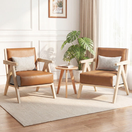 3 Pieces Living Room Furniture Set with Rubber Wood Frame-Gray LuxuryLifeWay Online Store