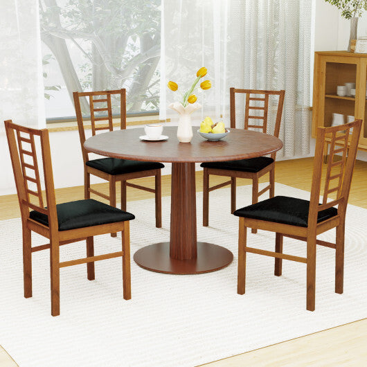 PU Leather Upholstered Wood Dining Chairs Set of 4-White LuxuryLifeWay Online Store