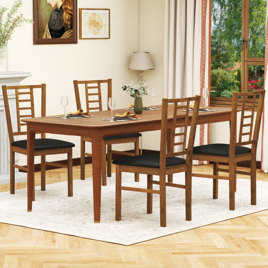 PU Leather Upholstered Wood Dining Chairs Set of 4-White LuxuryLifeWay Online Store