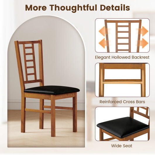 PU Leather Upholstered Wood Dining Chairs Set of 4-White LuxuryLifeWay Online Store