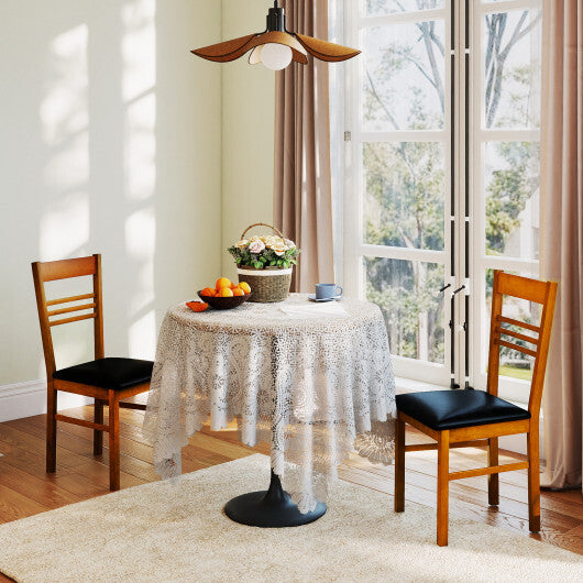 Wood Dining Chairs Set of 4 with Rubber Wood Frame-Walnut