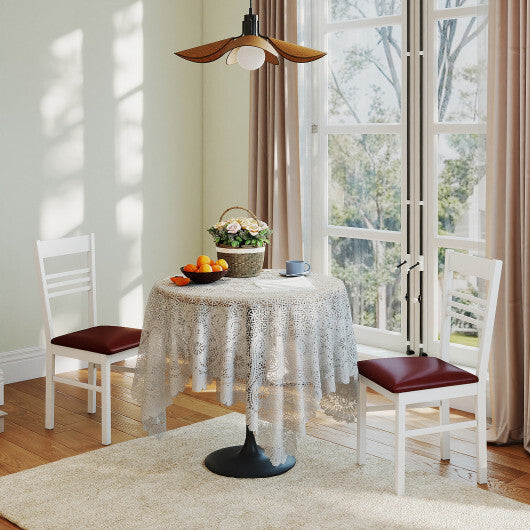 Wood Dining Chairs Set of 4 with Rubber Wood Frame-Walnut