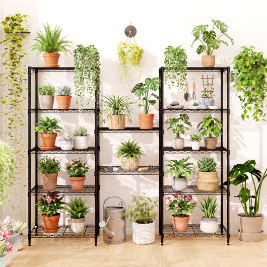Set of 2 4-Tier Metal Storage Shelving Unit with V-Shaped Wire Rack and 1000 LBS Capacity-Black LuxuryLifeWay Online Store