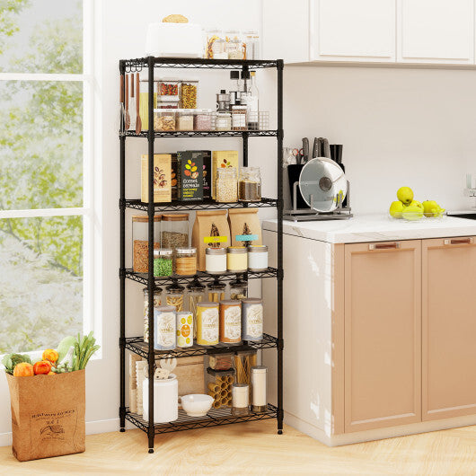Set of 2 4-Tier Metal Storage Shelving Unit with V-Shaped Wire Rack and 1000 LBS Capacity-Black LuxuryLifeWay Online Store