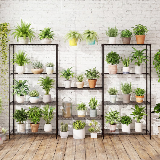 Set of 2 5-Tier Metal Storage Shelving Unit with V-Shaped Wire Rack and 1250 LBS Capacity-Black LuxuryLifeWay Online Store