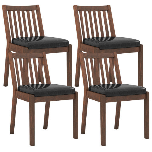 PU Leather Upholstered Dining Chair with Padded Seat Set of 4-Espresso LuxuryLifeWay Online Store