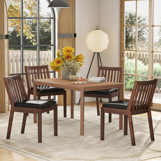 PU Leather Upholstered Dining Chair with Padded Seat Set of 4-Espresso LuxuryLifeWay Online Store