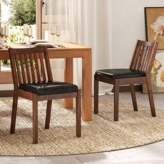 PU Leather Upholstered Dining Chair with Padded Seat Set of 4-Espresso LuxuryLifeWay Online Store