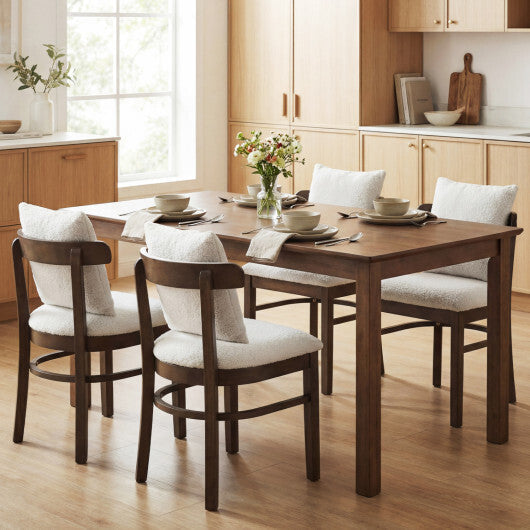 Fabric Upholstered Wood Dining Chairs Set of 4 with Removable Pillow-Gray LuxuryLifeWay Online Store