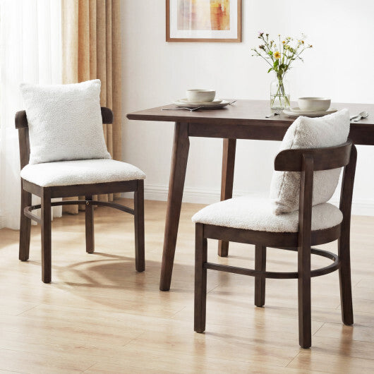 Fabric Upholstered Wood Dining Chairs Set of 4 with Removable Pillow-Gray LuxuryLifeWay Online Store