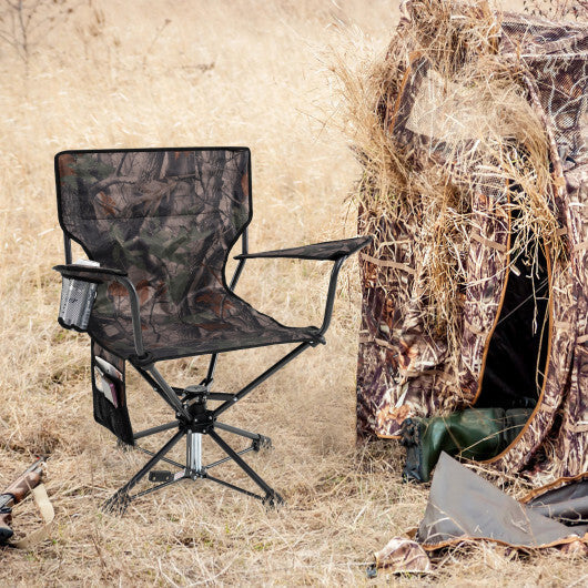 360? Swivel Hunting Chair Portable Foldable Hunting Chair Set of 2-Camo LuxuryLifeWay Online Store